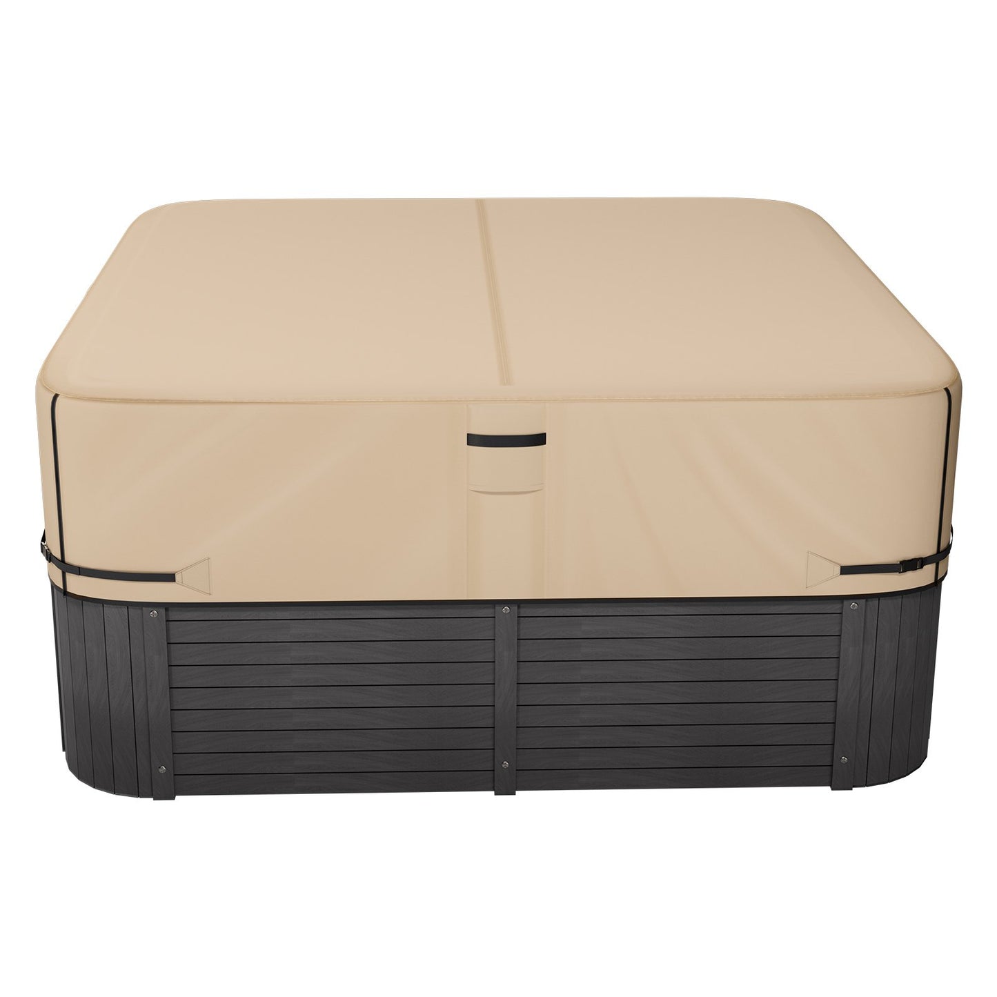 Outdoor Hot Tub Cover, 85x85x20in/2160x2160x508mm Weatherproof & Waterproof Hot Tub Cover Protector, 600D Heavy Duty Oxford Fabric and 950N Tearing Strength, Square Spa Covers for Hottub, Brown