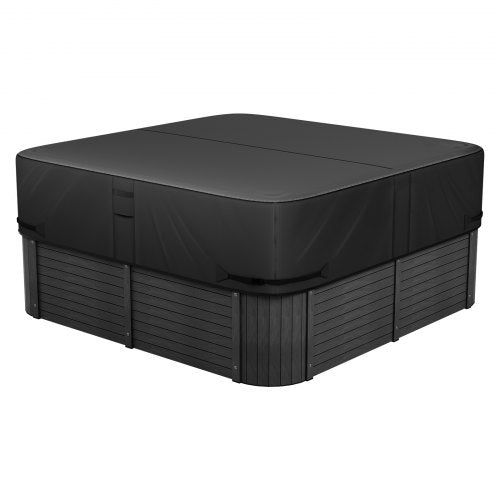 Outdoor Hot Tub Cover, 76x76x20in/1930x1930x508mm Weatherproof & Waterproof Hot Tub Cover Protector, 600D Heavy Duty Oxford Fabric and 950N Tearing Strength, Square Spa Covers for Hottub, Black