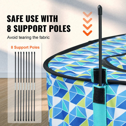 Foldable Pet Playpen, 32'' x 24'' x 22'' Portable Dog Playpen, Crate Kennel for Puppy, Dog, Cat, Waterproof 600D Oxford Cloth, Removable Zipper, for Indoor Outdoor Travel Camping Use (Rectangle,