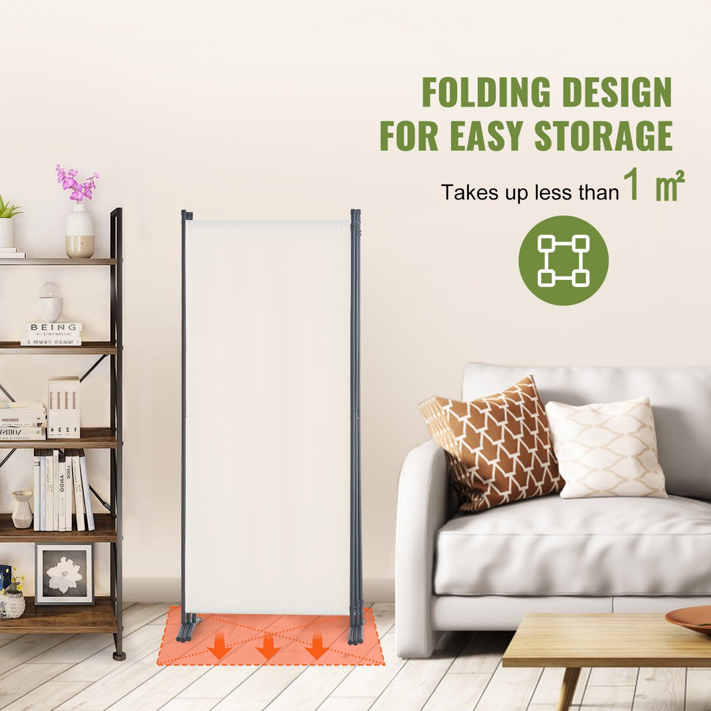 Room Divider, 3 Panel Room Dividers and Folding Privacy Screens , Fabric Partition Room Dividers for Office, Bedroom, Dining Room, Study, Freestanding, White