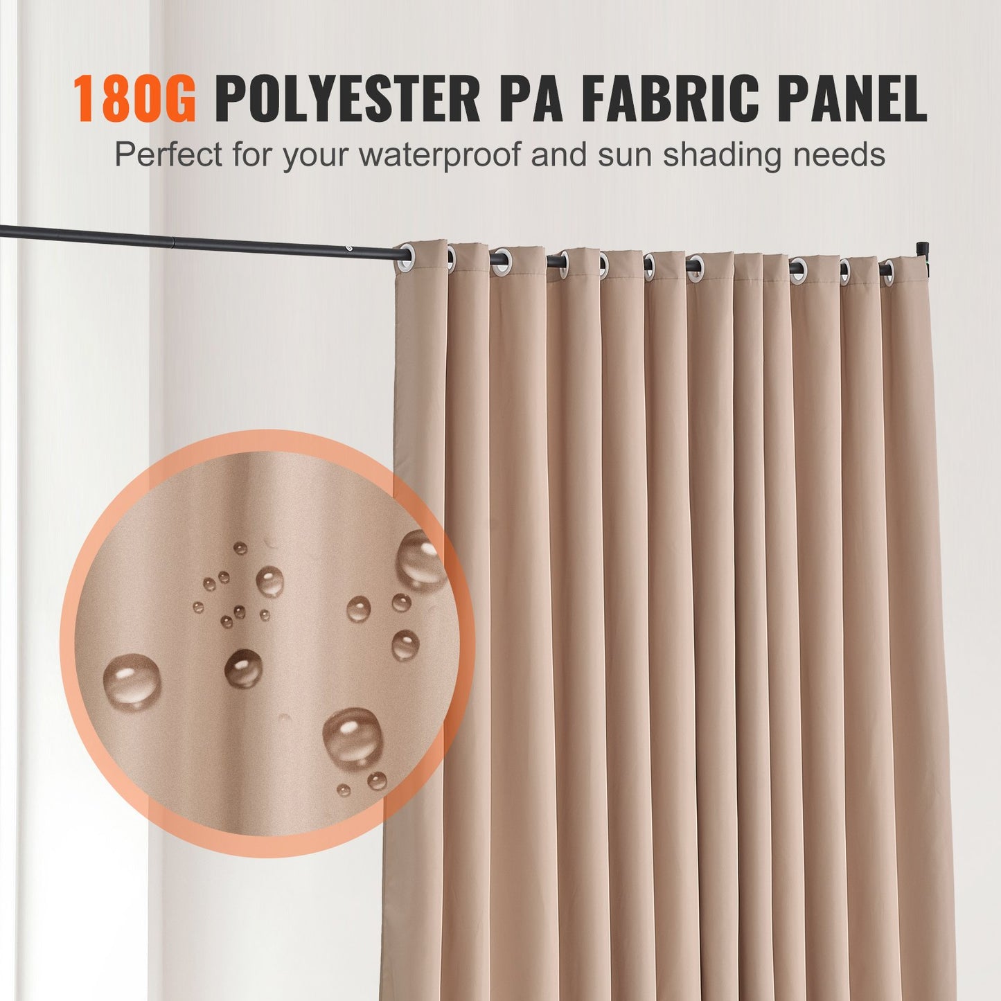 Room Divider, Portable Panel Room Divider with Wheels Curtain Divider Stand, Freestanding Room Divider Privacy Screen for Office, Bedroom, Dining Room, Study, Brown