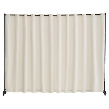 Room Divider, Portable Panel Room Divider with Wheels Curtain Divider Stand, Freestanding Room Divider Privacy Screen for Office, Bedroom, Dining Room, Study, Beige