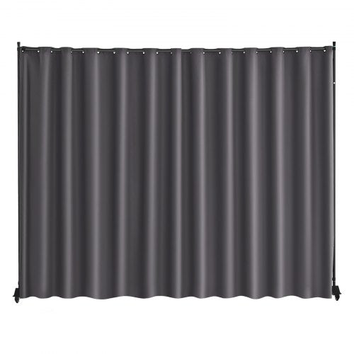 Room Divider, Portable Panel Room Divider with Wheels Curtain Divider Stand, Freestanding Room Divider Privacy Screen for Office, Bedroom, Dining Room, Study, Gray