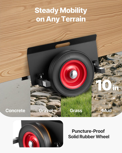 Panelvagn, 453,6 kg lastkapacitet, gipsvagn med 25 cm gummihjul passar olika terränger, justerbar klämpanelvagn för stålpaneler, madrasser, dörrar och gipsskivor, svart