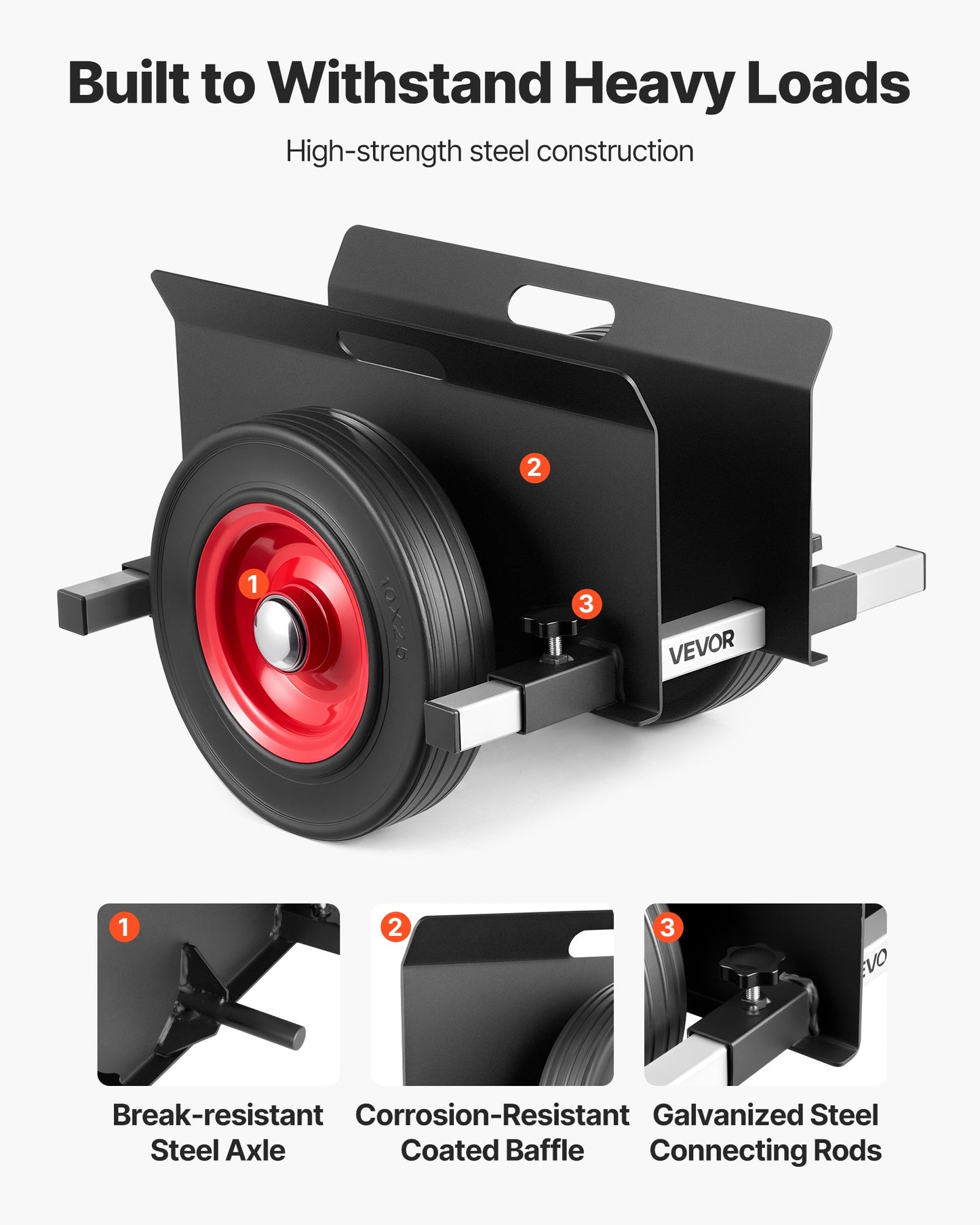 Panelvagn, 453,6 kg lastkapacitet, gipsvagn med 25 cm gummihjul passar olika terränger, justerbar klämpanelvagn för stålpaneler, madrasser, dörrar och gipsskivor, svart