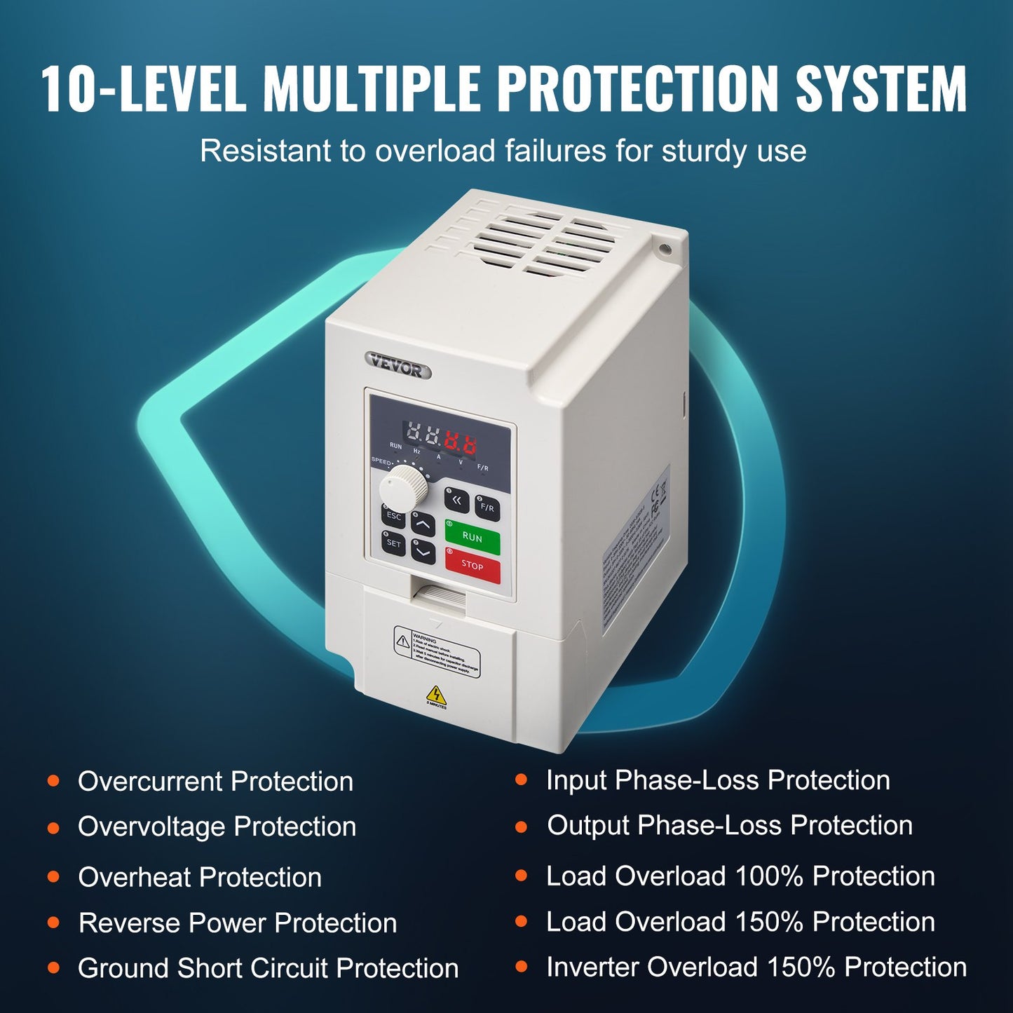 VFD 4HP, 3KW, 14A, 1- eller 3-fas AC 220V ingång till 3-fas AC 0~220V utgång Variabel frekvensomriktare, 50/60Hz ingång, 0-2000Hz utgång VFD för spindelmotorns varvtalsreglering