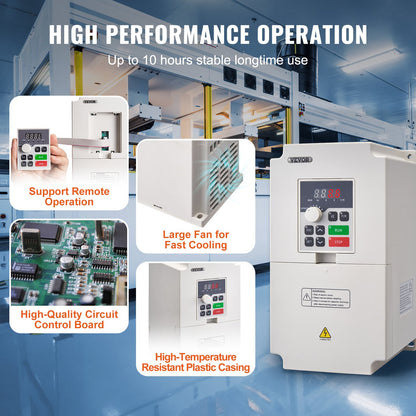 VFD 7,5 hk, 5,5 kW, 25 A, 1- eller 3-fas AC 220 V ingång till 3-fas AC 0~220 V utgång Variabel frekvensomriktare, 50/60 Hz ingång, 0–2000 Hz utgång VFD för spindelmotorns varvtalsreglering