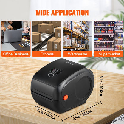 Thermal Label Printer, 300DPI for 4x6 Mailing Packages, Wireless Bluetooth & Automatic Label Recognition, Support Windows/MacOS/Linux/Android/IOS, Compatible with Amazon, eBay, Etsy,etc