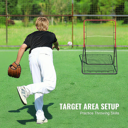 Baseboll- och softbollsreboundernät, 3 x 4,5 fot PitchBack basebollkastnät, 3-vägs baseboll, softbolls pitchbacknät, fälttränare, studsnät för fält-/kastträning