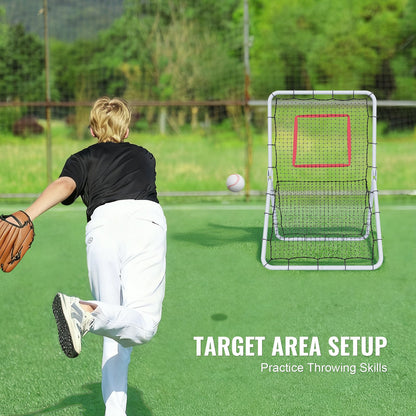 Baseball And Softball Rebounder Net, 3.5 x 6 ft PitchBack Baseball Pitching Nest, Softball Pitchback Net, Fielding Trainer, Bounce Back Net for Fielding/Throwing Practice, 5 Adjustable Angles