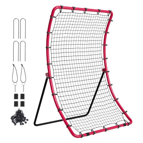 Baseball And Softball Rebounder Net, 4 x 5.5 ft PitchBack Baseball Pitching Nest, Pitch Return Trainer Rebound Net with Pitching Target, All Angle Fielding Rebound Net for Grounders Pop Flies