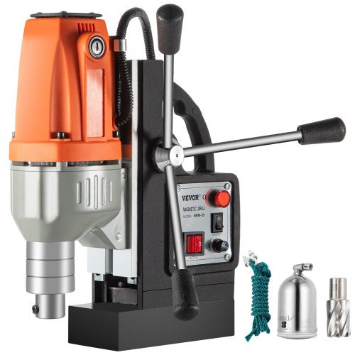 Magnetborrmaskin 220V-240V Magnetisk borrmaskin 980W, Metallborrpress Hög effekt 680 rpm, Multifunktions metallborrpress 35MM Kärnborrmaskin för borrning och gängning