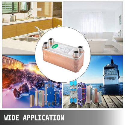 Heat Exchanger 3/4” MNPT Ports Brazed Plate Heat Exchanger 30 Plate heat exchanger plate exchanger Stainless Steel 316L Flat Plate Heat Exchanger Plate Chiller Wort for Hydronic Heating