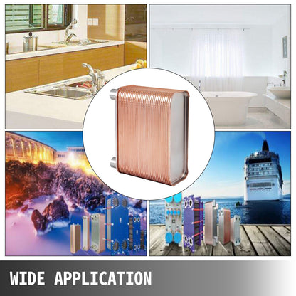 Värmeväxlare Lödd plattvärmeväxlare 1/2” BSP FPT Portar 60 plattvärmeväxlare 60 plattvärmeväxlare Rostfritt stål 316L plattvärmeväxlare för vattenburen uppvärmning