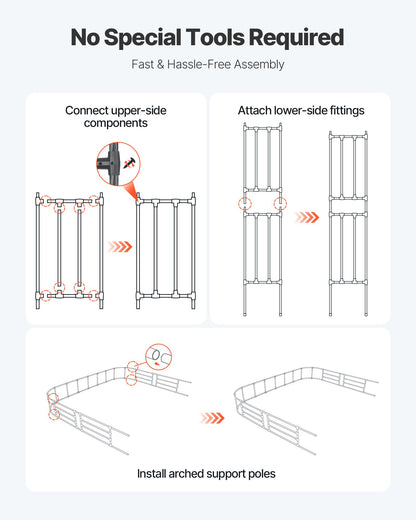 Garden Arbor, 2.4 (H) x 3.2 (W) x 0.4 (D) m Metal Archway, Sturdy Outdoor Trellis Arch with Stakes, Easy to Assemble, Pergola Arbor for Plant Climbing Yard Lawn Wedding Party Decoration