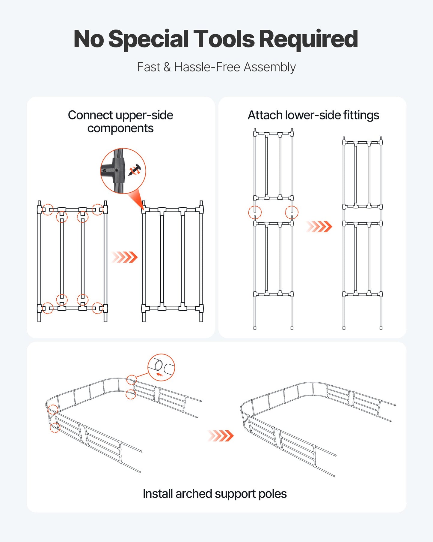 Garden Arbor, 2.4 (H) x 2.5 (W) x 0.4 (D) m Metal Archway, Sturdy Outdoor Trellis Arch with Stakes, Easy to Assemble, Pergola Arbor for Plant Climbing Yard Lawn Wedding Party Decoration