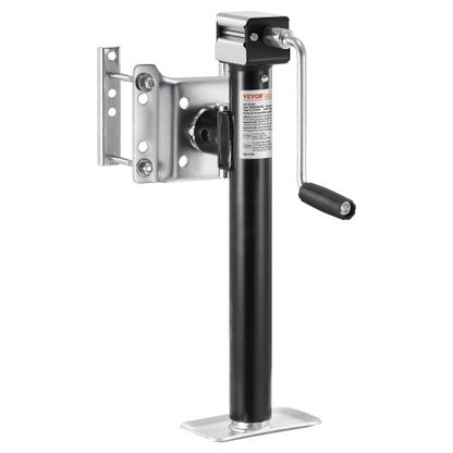 Domkraft, dynamisk lastkapacitet på 5000 lbs, kraftig svängbar bultmonterad domkraft, 14,3" lyftbar domkraft med handtag för husbils-, häst-, nyttosläp och yachttrailer