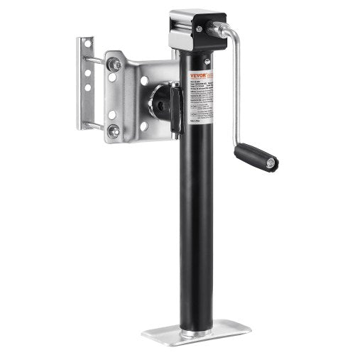 Domkraft, dynamisk lastkapacitet på 5000 lbs, kraftig svängbar bultmonterad domkraft, 14,3" lyftbar domkraft med handtag för husbils-, häst-, nyttosläp och yachttrailer