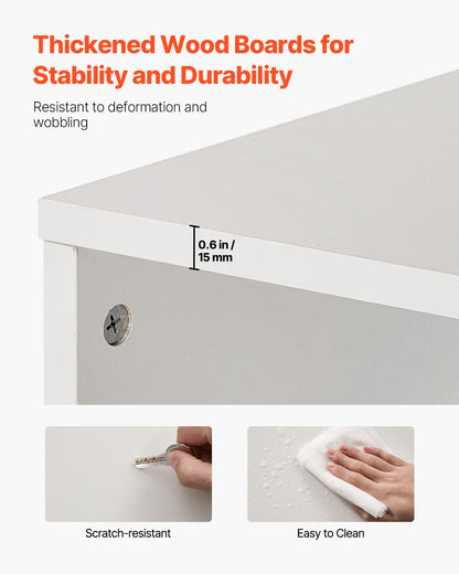 8 våningar smal bokhylla, 71 tum hög öppen bokhylla i trä med höjdjusterbar hylla, fristående displayförvaring golvbokhylla bokhylla för bibliotek, sovrum, vardagsrum, kontor, vit