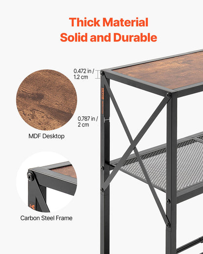 Smalt konsolsoffbord, 104 cm bakom soffbordet, långt entrébord i 3 våningar och smalt hallbord, smalt soffbord med metallram, för entré, hall, vardagsrum och sovrum