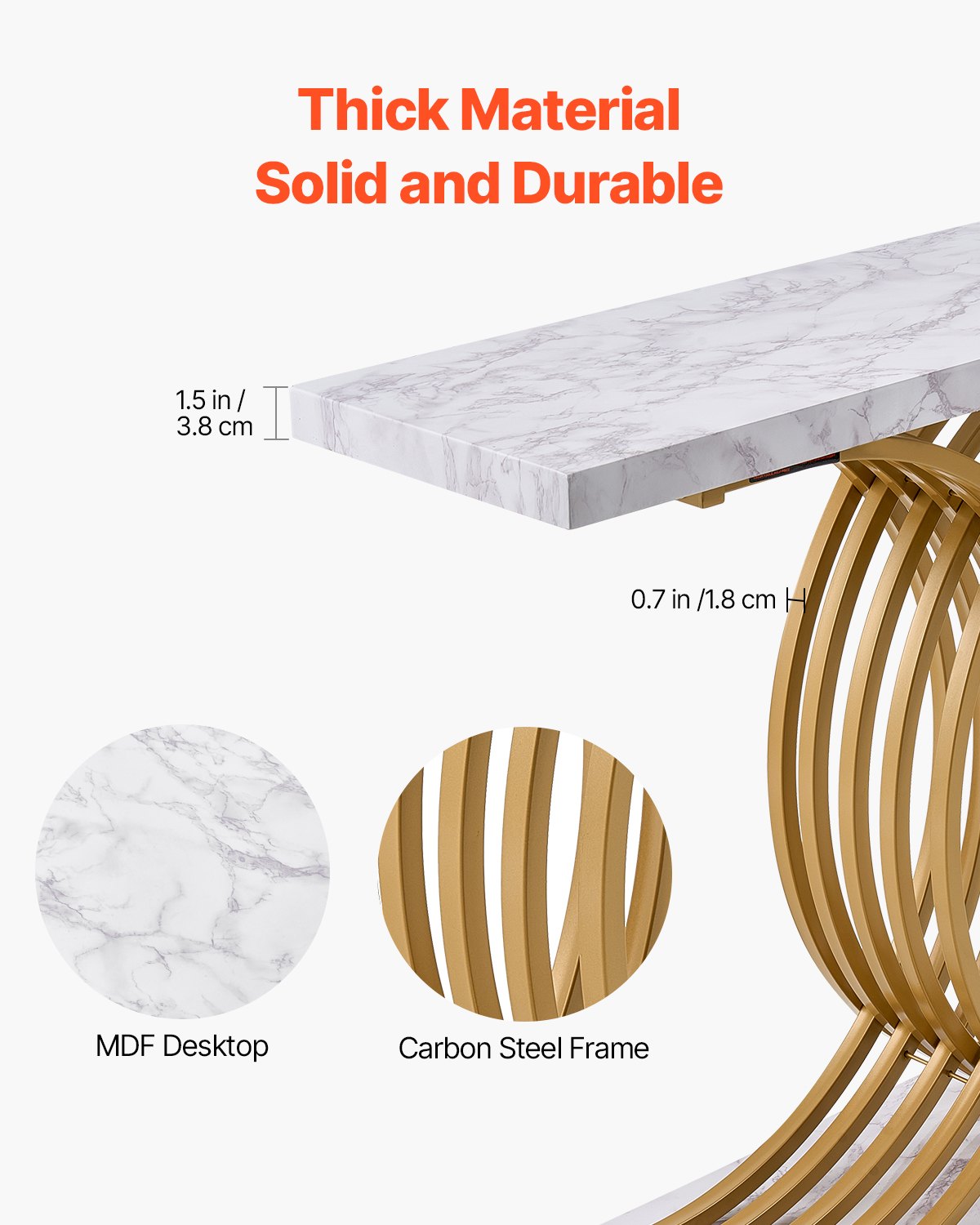 Narrow Console Sofa Table, 39.4 inches Behind Couch Table, 1-Tier Long Entryway Table and Skinny Hallway Table, Narrow Sofa Table with Metal Frame, for Entryway, Hallway, Living Room & Bedroom