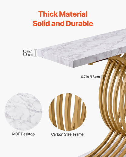 Narrow Console Sofa Table, 39.4 inches Behind Couch Table, 1-Tier Long Entryway Table and Skinny Hallway Table, Narrow Sofa Table with Metal Frame, for Entryway, Hallway, Living Room & Bedroom