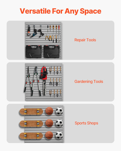 Slat Wall Paneling, 4 x 4 ft, PVC Garage Slatwall with Modular Design, Grey Slat Wall Easy-to-Install Adjustable Slatwall Panel with Coupling Structure & DIY Cutting, Fits for Storage & Display