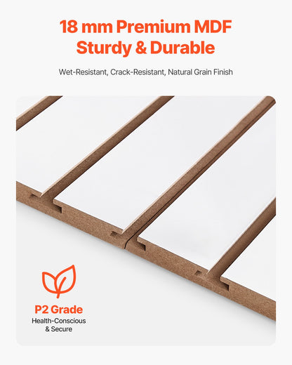Slat Wall Paneling, 4 x 4 ft, MDF Garage Slatwall with Modular Design, White Slat Wall Easy-to-Install Adjustable Slatwall Panel with Coupling Structure & DIY Cutting, Fits for Storage & Display