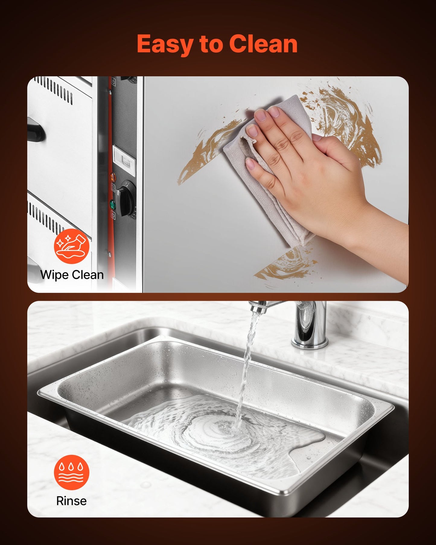 Kommersiell elektrisk matvärmare, matvärmare i rostfritt stål med tre lådor, fristående standardvärmeskåp, 30-85 ℃ brett temperaturområde, för restaurang, hotellbuffé och bageri