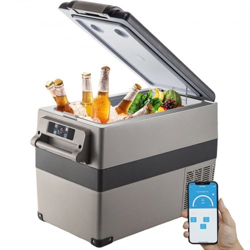 Bärbar liten bilfrys 45L mini-bilfrys kylskåp 45W bilkyl kylare 12V kyl-frys AC/DC bärbar frys bärbar bilkyl för hemma- och utomhusbruk