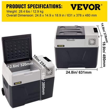 Bilkylskåp 40L Kompressor Bärbar Liten Kylskåp Bilkylskåp Frys Fordon Bil Lastbil Husbil Båt Mini Elektrisk Kylare För Körning Resor Fiske Utomhus och Hemmabruk