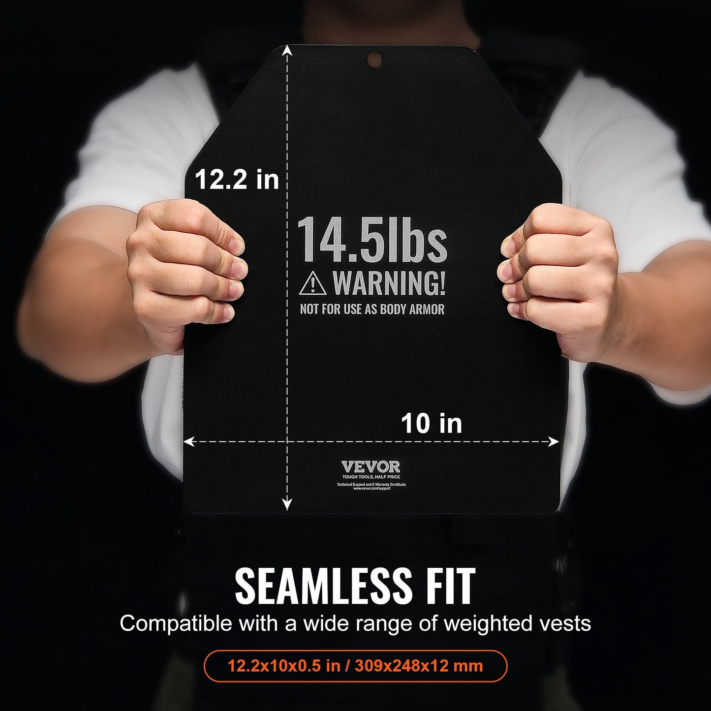 Weight Vest Plates, 14.5 LB Pairs, Premium Steel Weighted plates, Contoured Ergonomic Fit – WODs, Additional Weight for Weight Vests, for Strength Training, Running, Fitness, Heavy Workouts