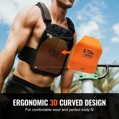 Curved Weight Vest Plates, 8.75 LB Pairs, Premium Steel Weighted plates, Contoured Ergonomic Fit – WODs, Additional Weight for Weight Vests, for Strength Training, Running, Heavy Workouts