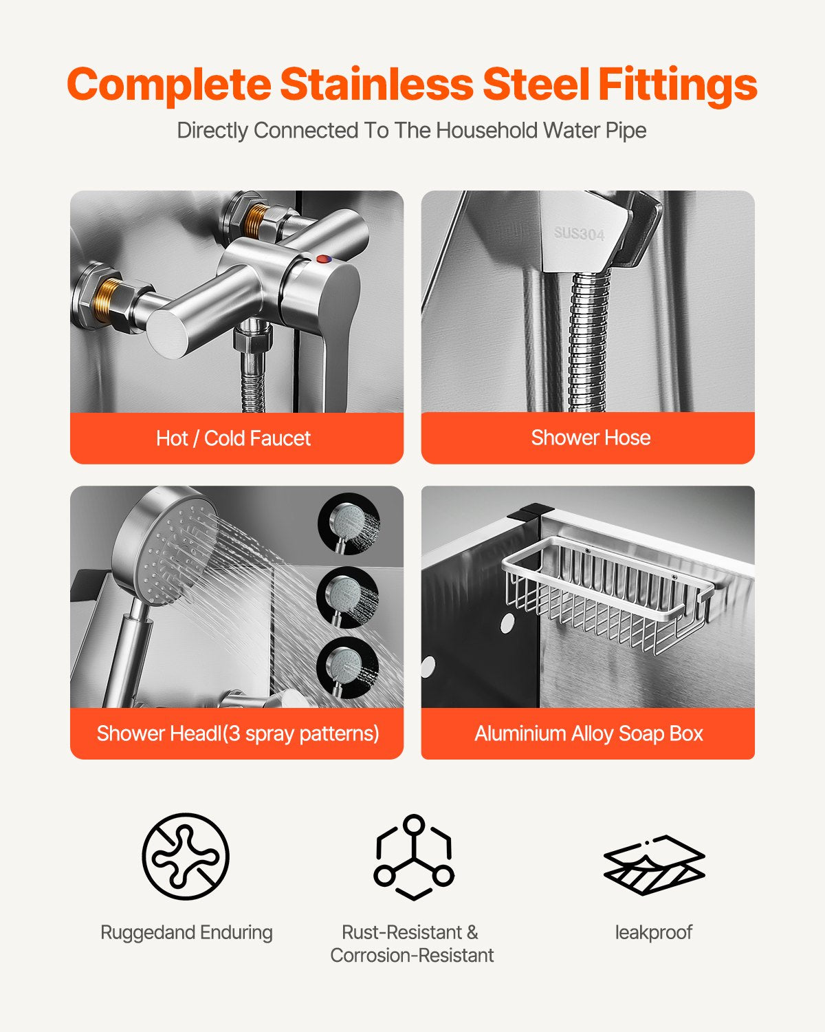 Hundtvättstation i rostfritt stål, 127 cm trimbadkar med trappor, PE-vattenfilterbräda, kran och duschmunstycke och tvålhållare. Hundbadkar för stora, medelstora och små husdjur (vänster dörr)