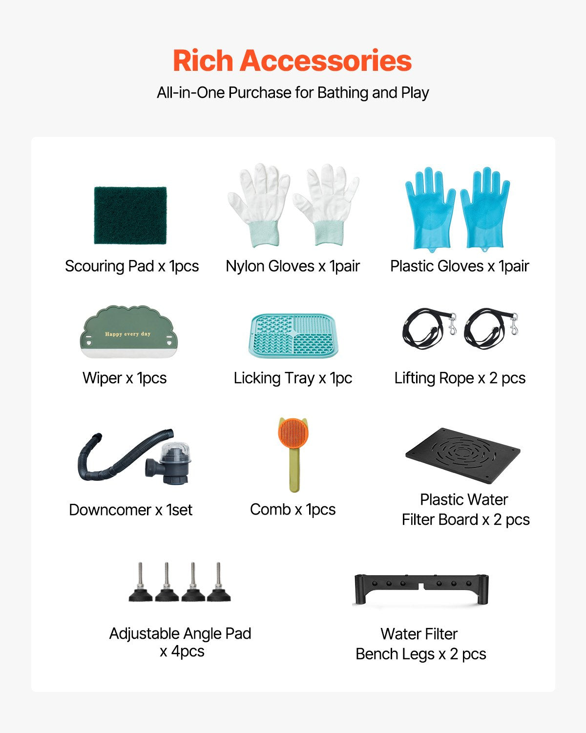 Hundtvättstation i 304 rostfritt stål, 154,9 cm trimbadkar med halkfri ramp med låg lutning, förvaringslåda, varm- och kallvattenkran, allt-i-ett-badkar för trimbutik, passar alla storlekar (vänster dörr)