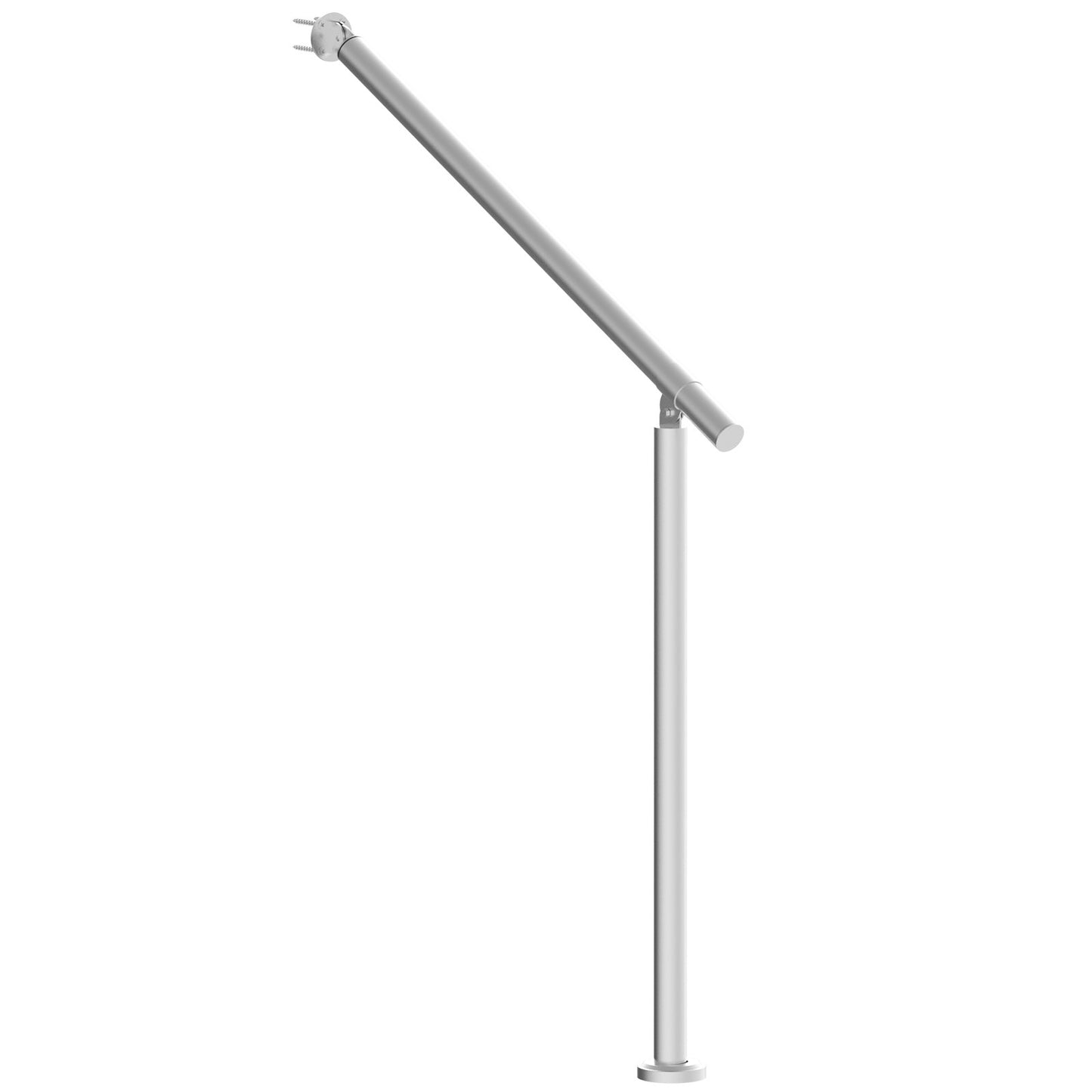 Handrails for Outdoor Steps, 31.5in / 80cm Deck Railing Kit Wall Floor Mounted, Railings for Outside Steps with Installation Kit, Hand Rails for Seniors,Porch Railing & Deck Rail Kit, Silver