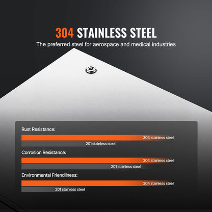 Steel Electrical Box, 60x50x20 cm, 304 Stainless Steel Electrical Enclosure Box, Wall-Mounted Outdoor Electrical Electronic Equipment Enclosure with Mounting Plate Hinges Lock, IP66 Waterproof