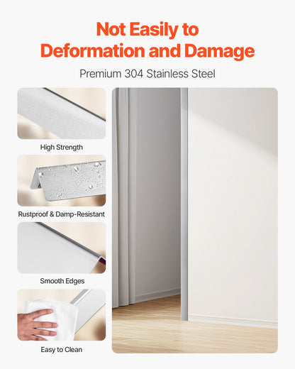 Stainless Steel Wall Corner Protector, 38 x 38 x 1217 mm, 10 Pack Metal Corner Guards, 304 Stainless Steel Edge Trim 90-Degree Angle for Home,Office,Commercial Wall Protection, with 3m Tape