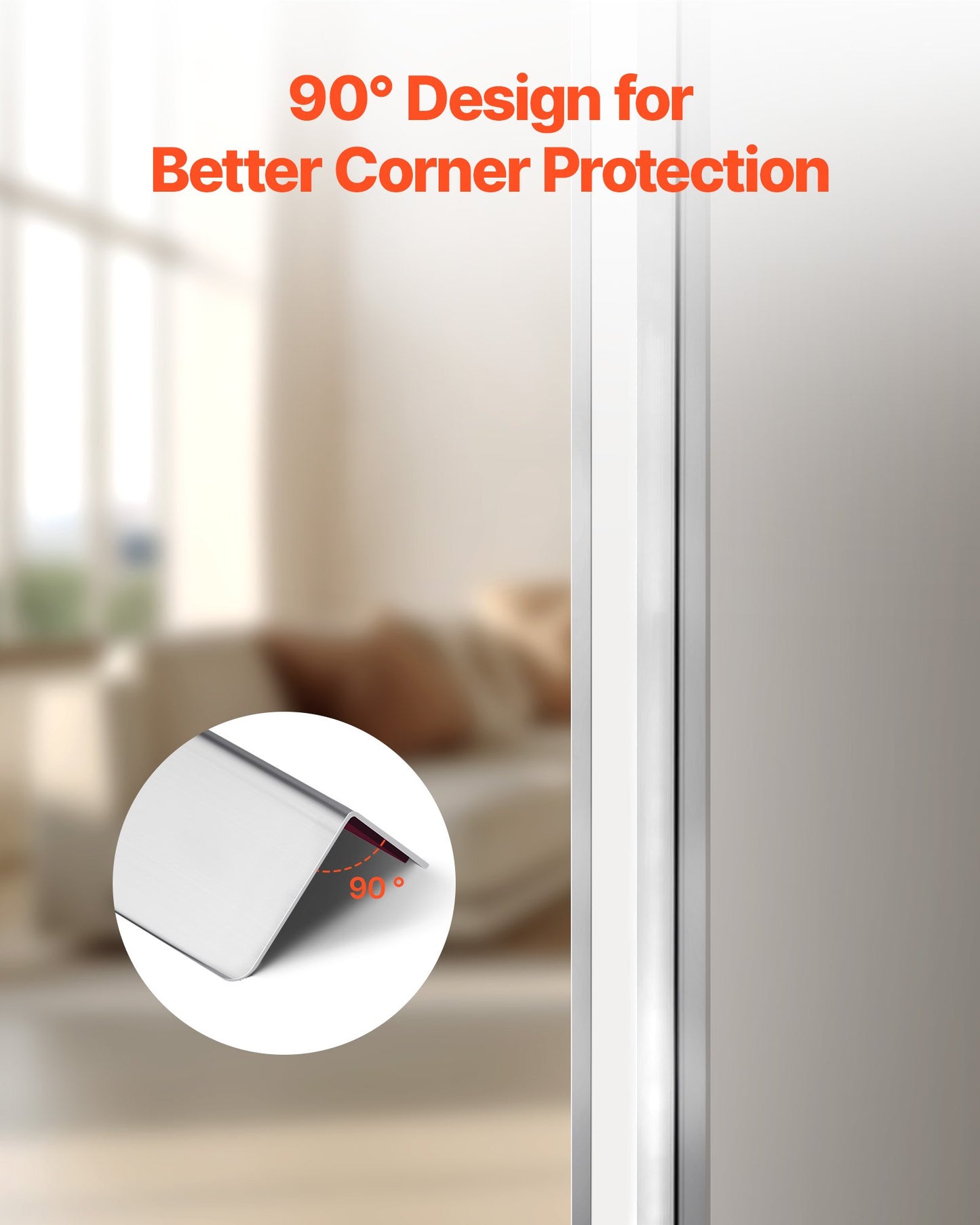 Stainless Steel Wall Corner Protector, 38 x 38 x 1217 mm, 10 Pack Metal Corner Guards, 304 Stainless Steel Edge Trim 90-Degree Angle for Home,Office,Commercial Wall Protection, with 3m Tape