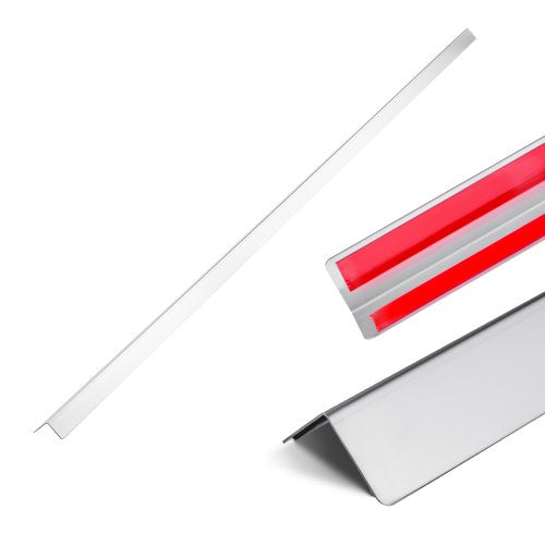 Vägghörnskydd i rostfritt stål, 38 x 38 x 2436 mm, 10-pack metallhörnskydd, kantlist i 304 rostfritt stål, 90-graders vinkel för hem, kontor, kommersiellt väggskydd, med 3 m tejp