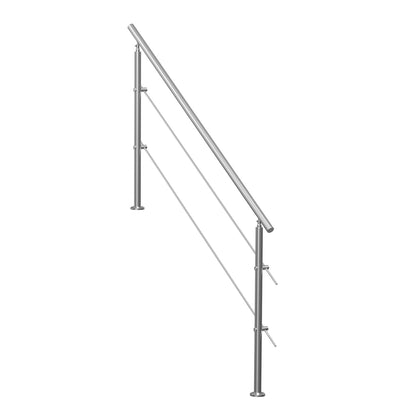 180.1 cm Handrails for Outdoor Steps 2 Crossbars Staircase for Porch Deck