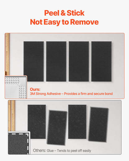 4 st akustiska paneler, 2 tum tjocka, 23,6 x 11,8 tum ljudabsorberande paneler i glasfiber, självhäftande ljudisolerade väggskivor, för studior, kontor, hemmabio, mötesrum, svarta