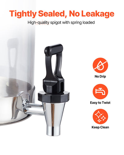 Dryckesdispenser, 8L dryckesdispenser för fester, juicedispensrar i rostfritt stål + plast med kran och isbricka, iste-citronjuicedispensrar, för restauranger, hotell