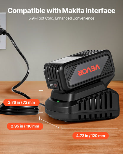 20V MAX, Bärbart batteri och laddare-kombination, AC 220V, 4,0 Ah litiumjonbatteri, 4000 mAh stor kapacitet, förlängd drifttid, kompatibel med serieverktyg, för utbyte och snabbladdning