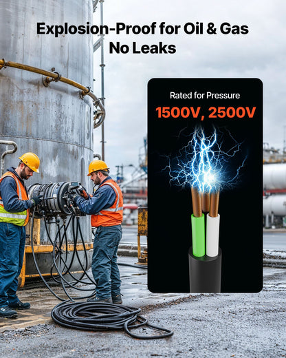 25 FT(7.62 m) 6AWG (16 mm²) Premium Electrical Power Cable Extension Cord Copper Wire