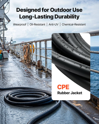 100 FT (30,48 m) 10AWG (6 mm²) premium elektrisk strömkabel kopparförlängningssladd