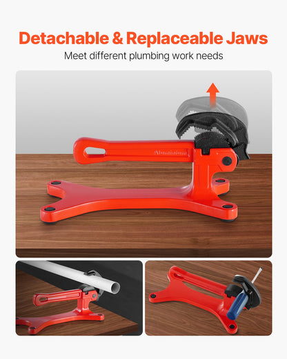Bärbart rörskruvstycke, lätt rörskruvstycke i aluminium med klämkapacitet på 1/8" till 1-1/2", perfekt för VVS-installation, reparation och underhåll på plats