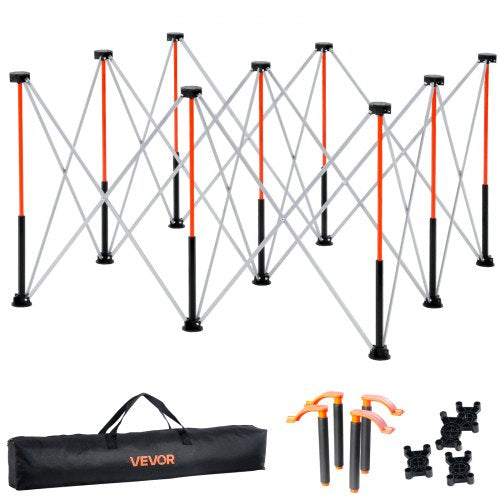 Bärbart hopfällbart arbetsställ, 1264 x 1264 mm hopfällbar arbetsbänk, 1589 kg viktkapacitet, ingen montering Hopfällbart arbetsställ med förvaringsväska, bordsskiva ingår ej, för garage, verkstad och utomhusbruk