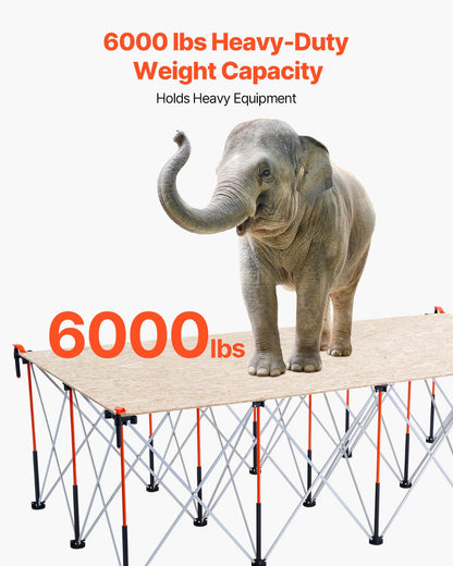 Bärbart hopfällbart arbetsställ, 2455 x 1260 mm hopfällbar arbetsbänk, 2724 kg viktkapacitet, ingen montering. Hopfällbart arbetsställ med förvaringsväska, bordsskiva ingår ej, för garage, verkstad och utomhusbruk.