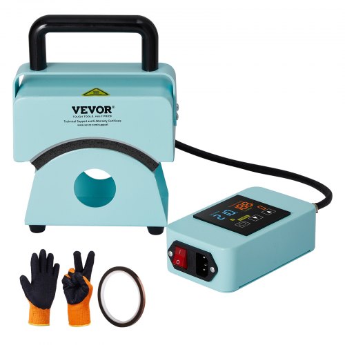 Hat Press Machine, Mini Hat Heat Press for Caps with Integrated Control Panel, Cap Heat Press Machine with 5.9x3.15 inch Curved Heating Plate, Safety Base, and Glove, Automatic Shut-Off, Green